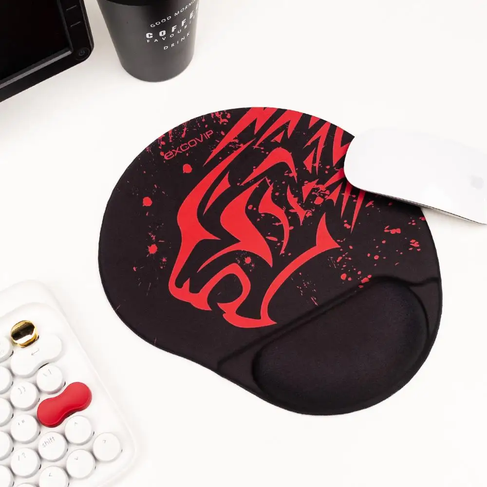 Tappetini per Mouse EXCO Red Leopard con poggiapolsi Gaming tappetini per Mouse ergonomici per ufficio Gamer supporto per polso per Computer portatile Notebook