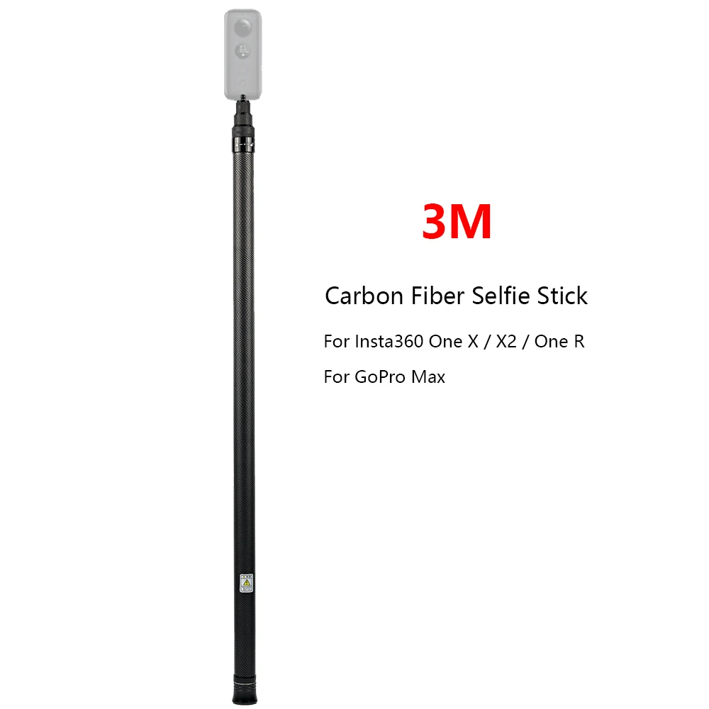 3m Ultra-Long Carbon Fiber Invisible Selfie Stick For Insta360 X3 ONE X2 / ONE R / ONE X / GoPro Max hero 12 11 10 9 8 7 DJI