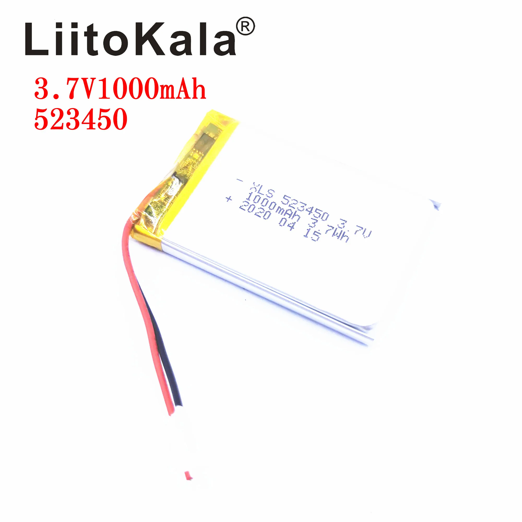 XSL 3.7V 523450 1000mAh Polymer Lithium Rechargeable Battery Li-ion Battery for Smart Phone DVD MP3 MP4 Led Lamp