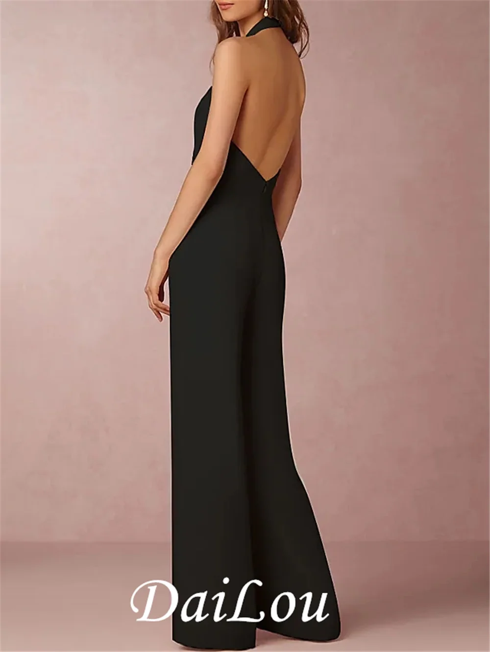 Robe de soirée formelle d'invité de mariage, combinaisons minimalistes, col licou, fibre, longueur au sol, IQUE dex avec élégant, 2021