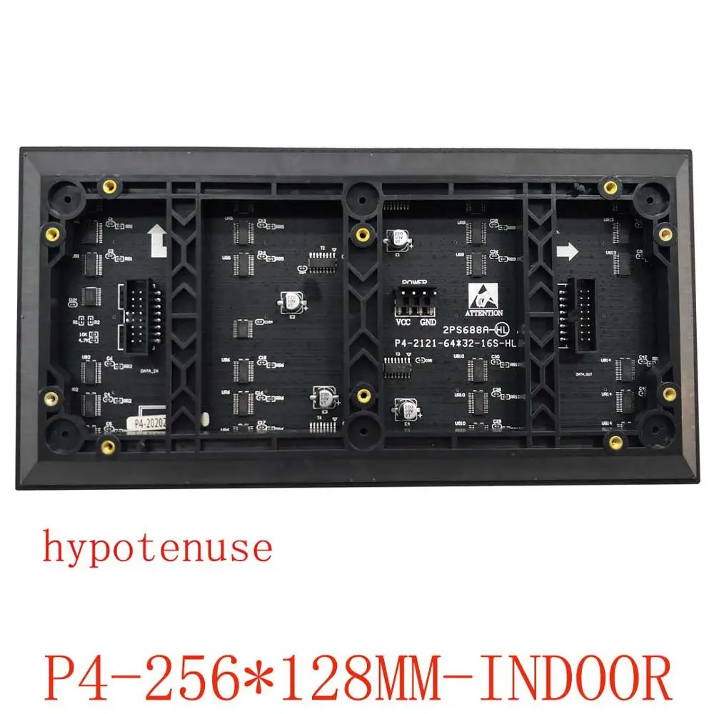 Hypotenuse Right Angleindoor Full Color P4 Panel 256*128mm LED Advertising Screen Module for Indoor Display Board  Video Wall