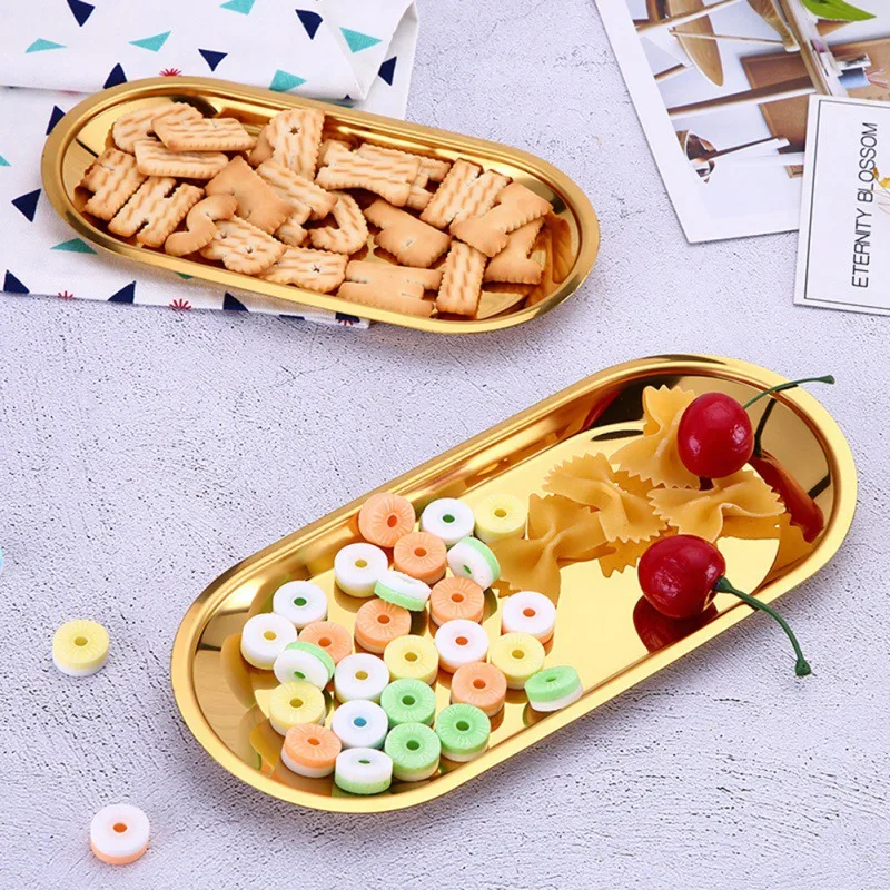 Stainless Steel Storage Tray Kidney Shaped Sterilized Tray Container Fruit Sancks Jewelry Display Plate Makeup Tattoo Accessory