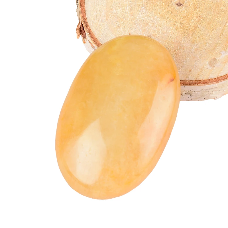 

Natural yellow Jade Hot Massage Stone 6*4 cm Health Palm Stones SPA Back Massage Gua Sha Tools Beauty Body Care Crystal Massager