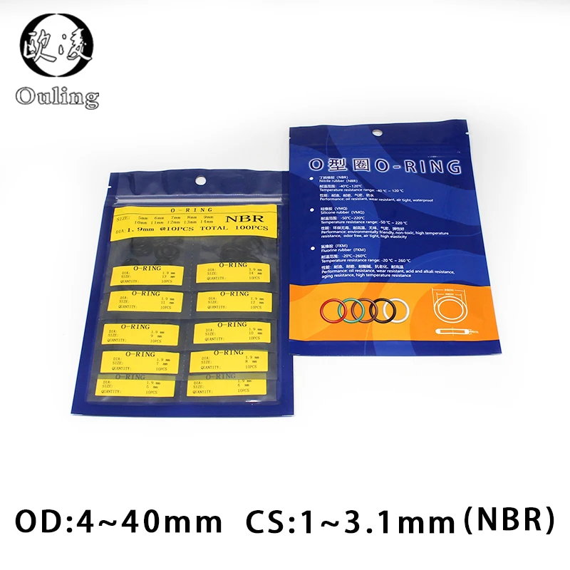 

Multiple size repair kit thickness CS1/1.5/1.9/2.4/3.1mm Nitrile rubber O-ring NBR waterproof oil resistant gasket seal oring