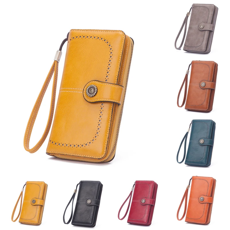 

2023 New Women Wallet Anti-theft Wallet Woman Long Zipper Large Capacity Ladies Clutch Bag Female Long Purses Card Holder