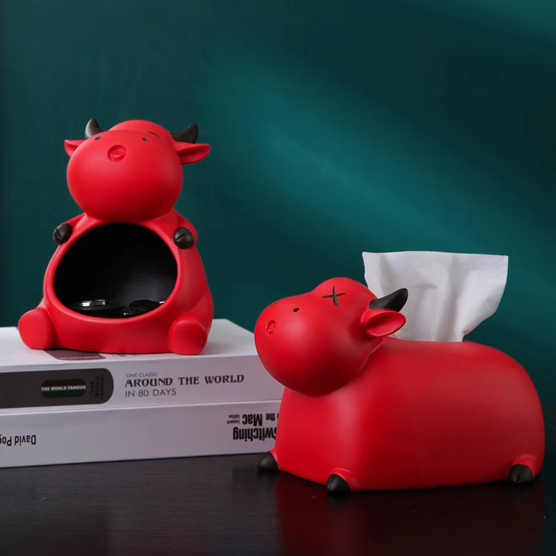 

Смола одежда с принтом милой коровы; Тканевая коробка аксессуары ремесел с интересным рисунком коровы Гостиная стол украшения крыльцо ключ стойка для хранения украшений