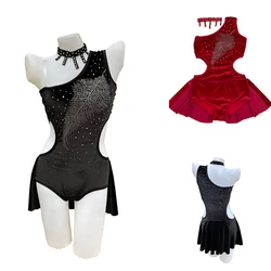 Pole Dance Clothing Female Sexy Velvet Diamond Bodysuit Performance Dance Clothes Nightclub DJ Jumpsuit Festival Clothes DQS5815