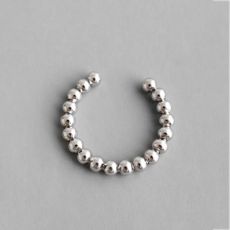 XIYANIKE Fashion Silver Color Finger Ring for Women Creative Geometric Round Beads Party Accessories Jewelry Adjustale