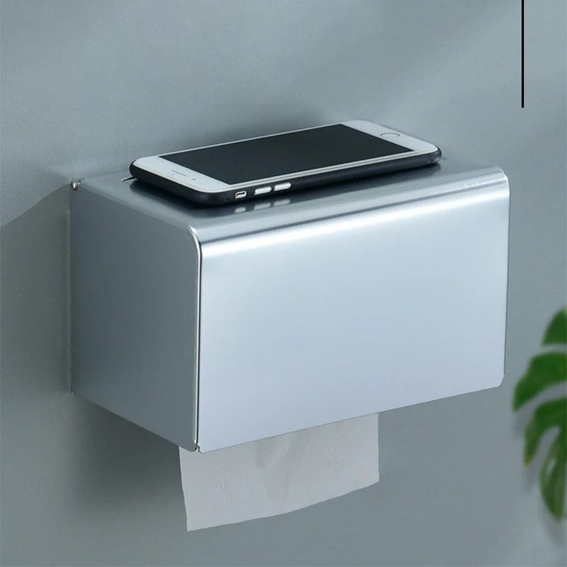 

Toilet Wall Mount Toilet Paper Holder Stainless Steel Bathroom Kitchen Roll Paper Accessory Shelf Waterproof Toilet Paper Holder