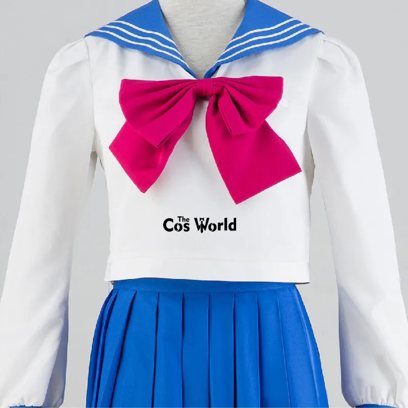 Moon Tsukino-uniforme escolar Usagi, traje de marinero, Tops, falda, traje de Anime, disfraces personalizados de Cosplay