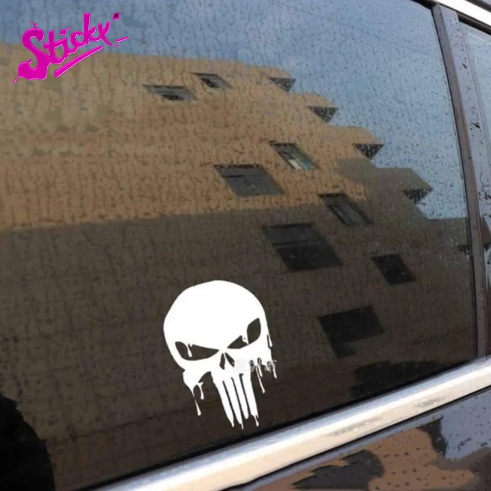 STICKY Carved Ghost Ghost Rider Bleeding Skull Funny Car Sticker Reflective Motorcycle Off-road Laptop Window PVC Vinyl