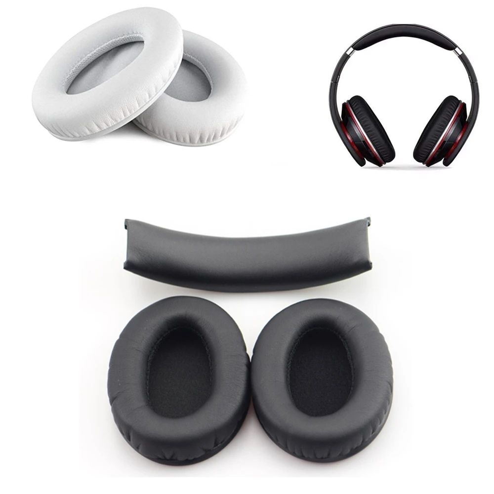 

For Studio 1 Replacement Ear Pads/Headband Cushion for Beats By Dr Dre Studio 1.0 Headphone White/Black GDeals Earmuffs