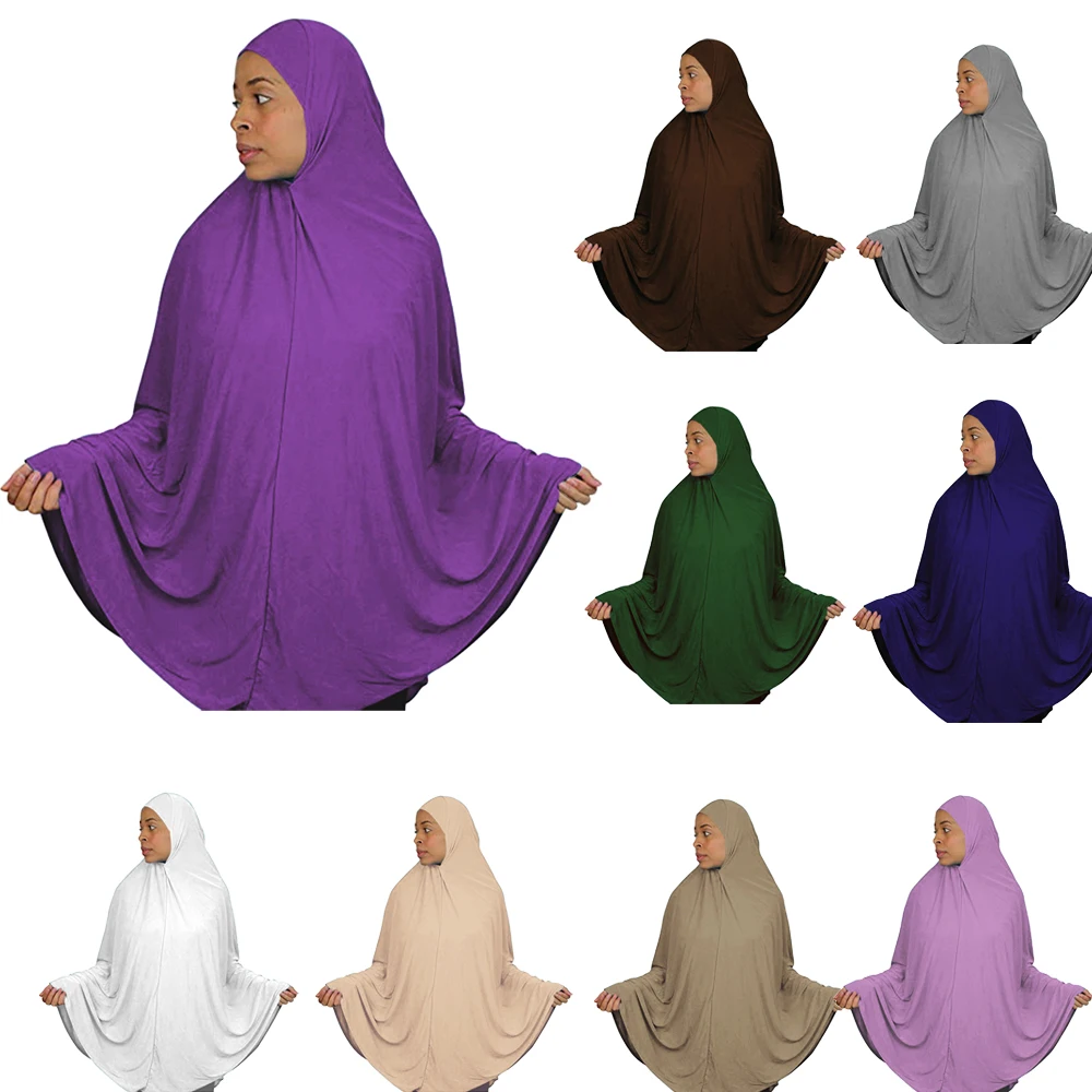 

Muslim Women Khimar Prayer Clothes Islamic Large Scarf Hijab Overhead Arab Headscarf Shawl Wrap Amira Ramadan