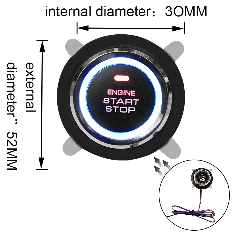 Sistema de arranque de una llave RFID para coche, sistema de encendido de motor de 12V, Encendido automático