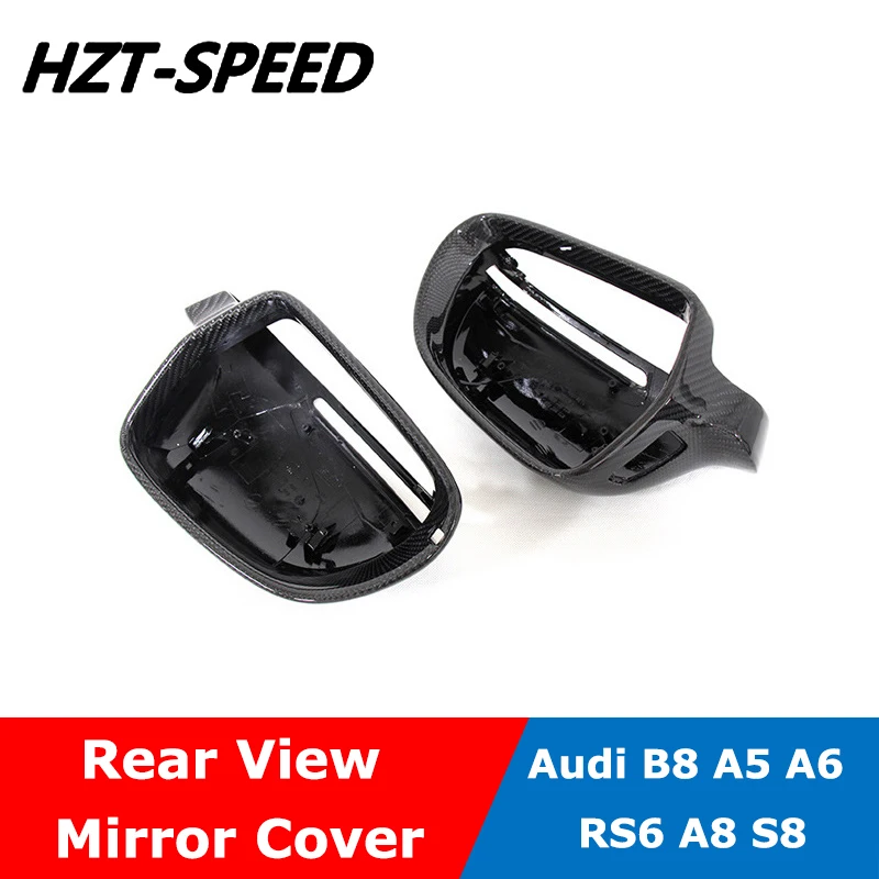 Replacement Type Carbon Fiber Rear View Mirror Cover For Audi B8 A5 A6 RS6 A8 S8 Modification With Sensor