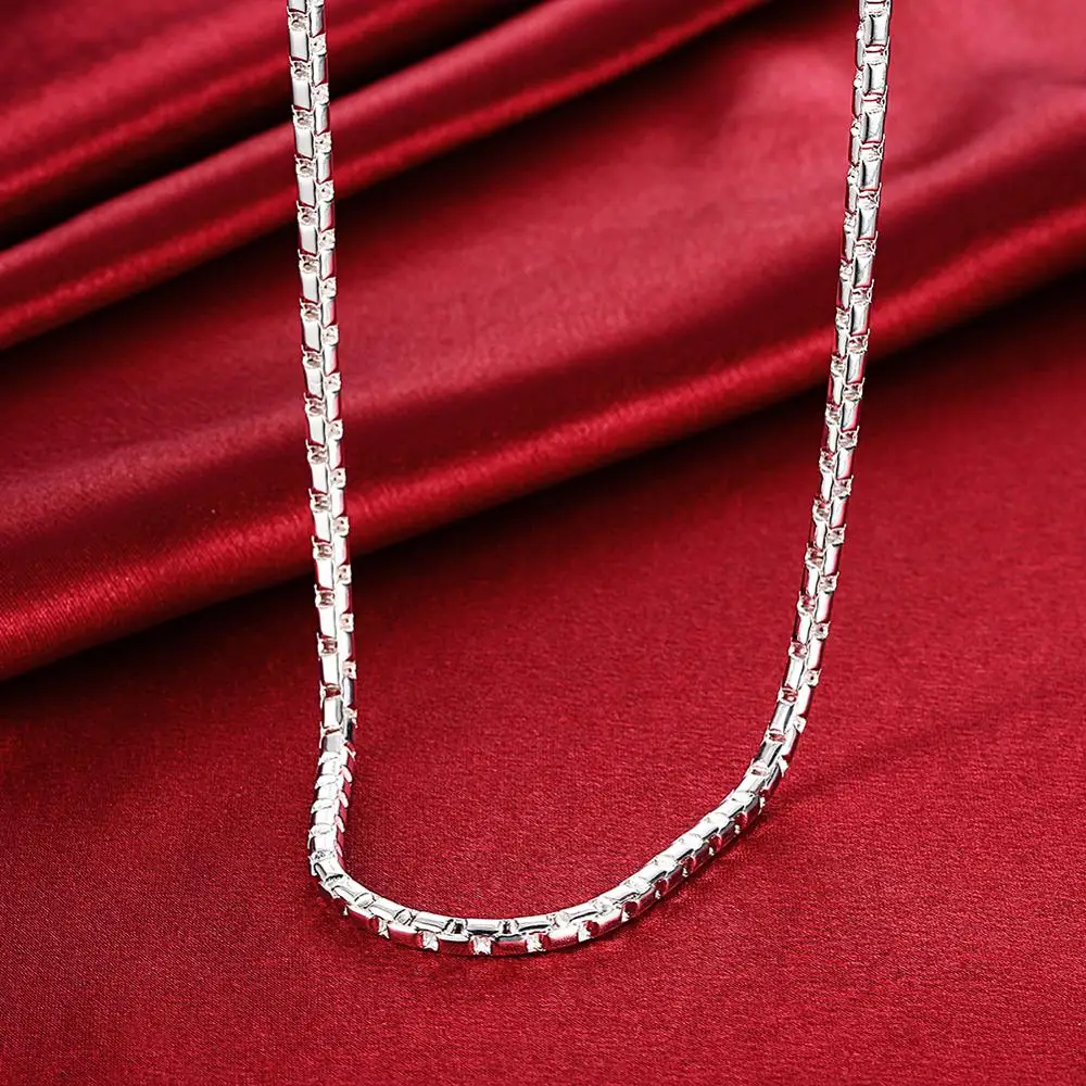 New Fashion 925 Sterling Silver Necklace 3mm Box Chain Round Necklace For Women Men Jewelry