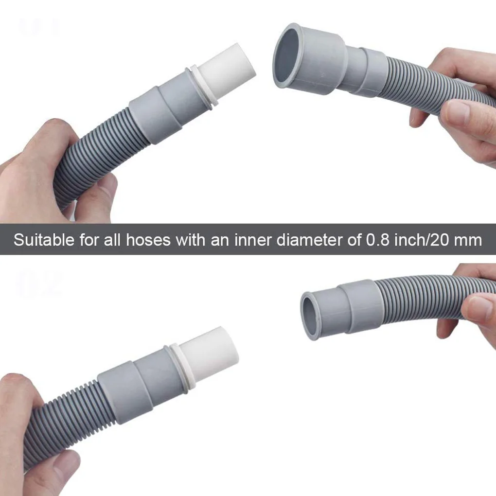 0.8/1/2/7M Plastic Washing Machine Drain Dishwasher Hose Waste Water Outlet Expel Soft Tube Stretchable Drain Extension Pipes