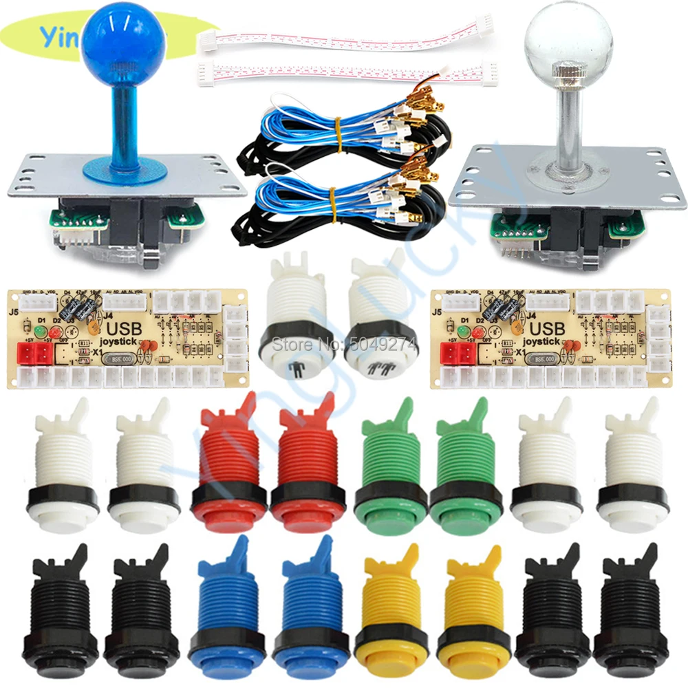 

Arcade Joystick DIY Kit Zero Delay Arcade DIY Kit USB Encoder To PC Arcade Sanwa Joystick + HAPP Push Buttons For Arcade Mame