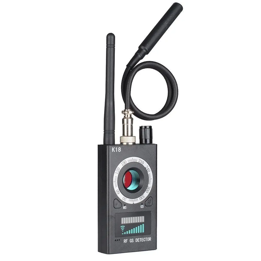 Detector antiespía multifunción K18, 1MHz-6,5 GHz, cámara GSM, Audio, buscador de insectos, lente de señal GPS, rastreador RF, detector magnético