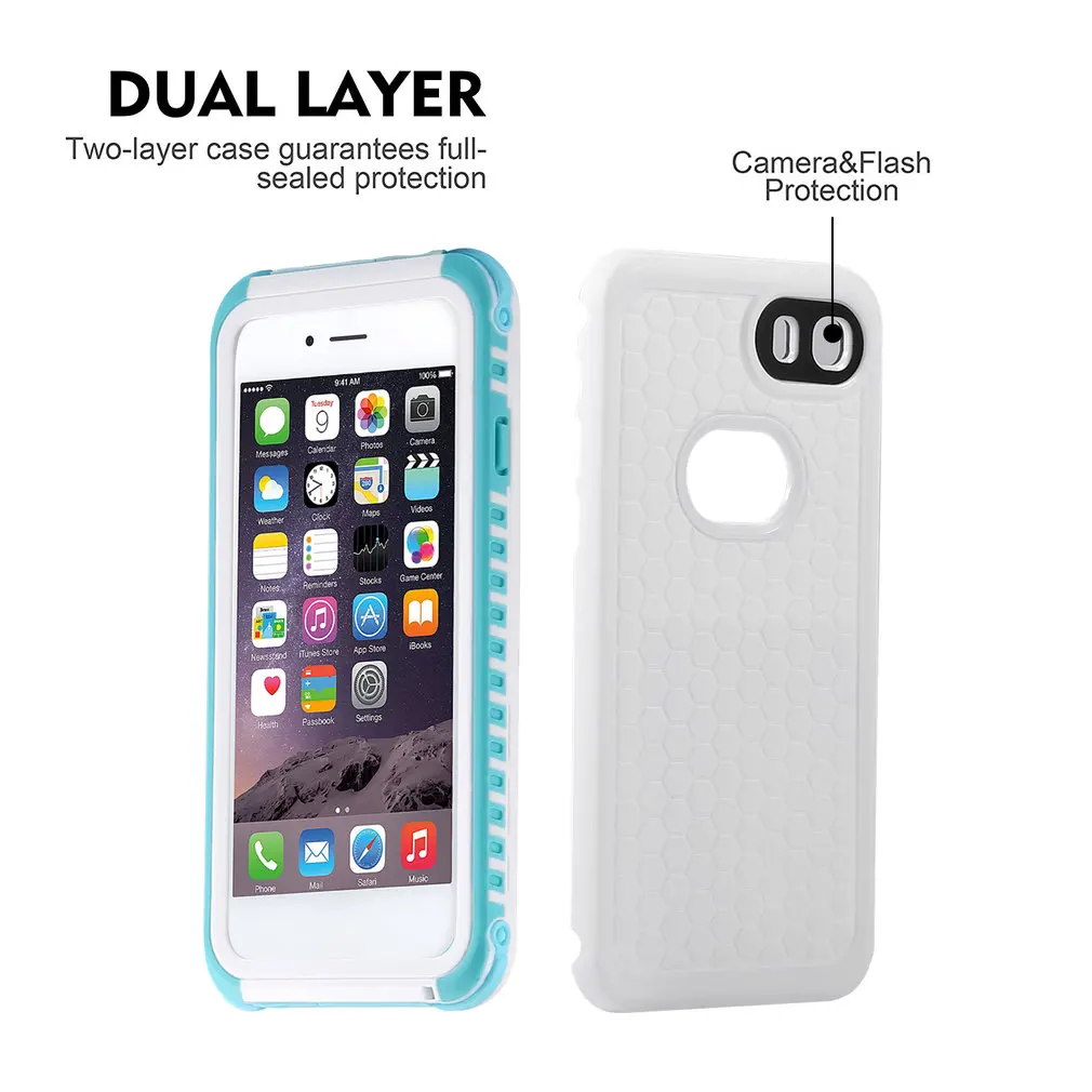 Aggiornamento a 5.5 pollici impermeabile Shell impermeabile antiurto antipolvere resistente alla neve robusto per IPhone 7 Plus portatile