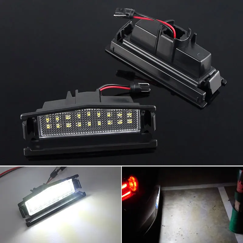 2Pcs 12V LED Number License Plate Light Lamps For Mazda 2 Mx-5 nd Mx5 Miata Roadster MK IV 2015-up 18-SMD Error Free Xenon White