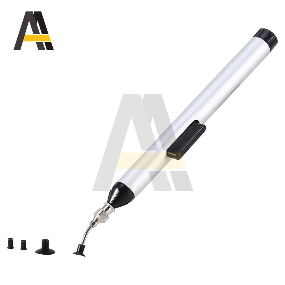 Vacuum IC Sucking Pen Suction Remover Sucker Pump IC SMD Tweezers Pick Up Tool Soldering Tool Desoldering with 3 Suction Headers