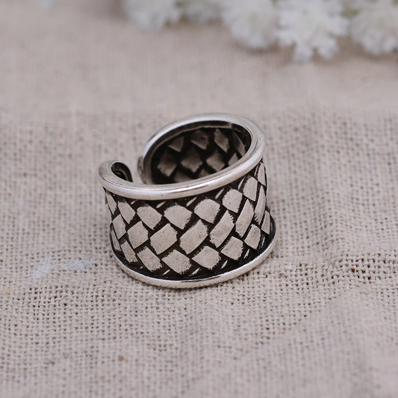 Retro Geometry Thai Silver Ladies Open Ring Promotion Jewelry Cheap Gift Never Fade Drop Shipping