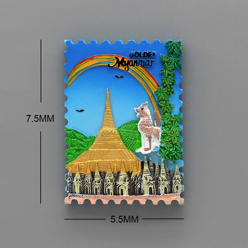 3D magnetic refrigerator Myanmar tourism souvenir in chonglimen South Korea national flag magnet fridge magnets collection gifts