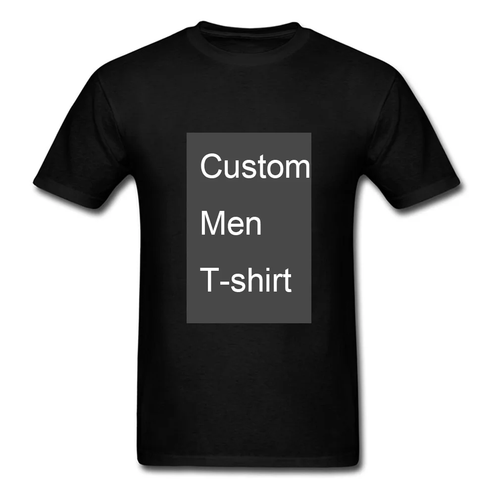 Diy Custom Men T-shirts Your Own Unique Tops & Tees Customize Crew Neck Adult Male Cotton T Shirt