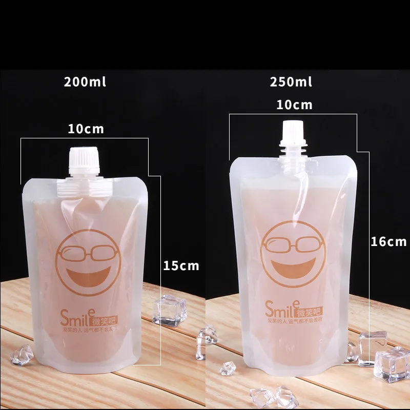 50pcs Net red thickened color plastic bags 200ml 250ml simle party milk tea juice soy coffee drinking packaging bag 200ml 250ml