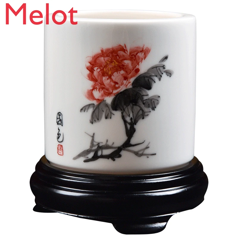 Porcelain Hand Painted Pencil Vase Decoration Practical Commemorative Gifts for Teachers and Students Can Be Customized