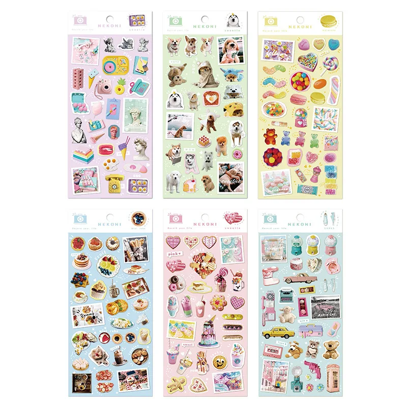 Pegatinas Kawaii de aperitivos dulces, Material para álbum de recortes, pegatina bonita para diario para niños, papelería, decoración de diario, suministros para manualidades DIY