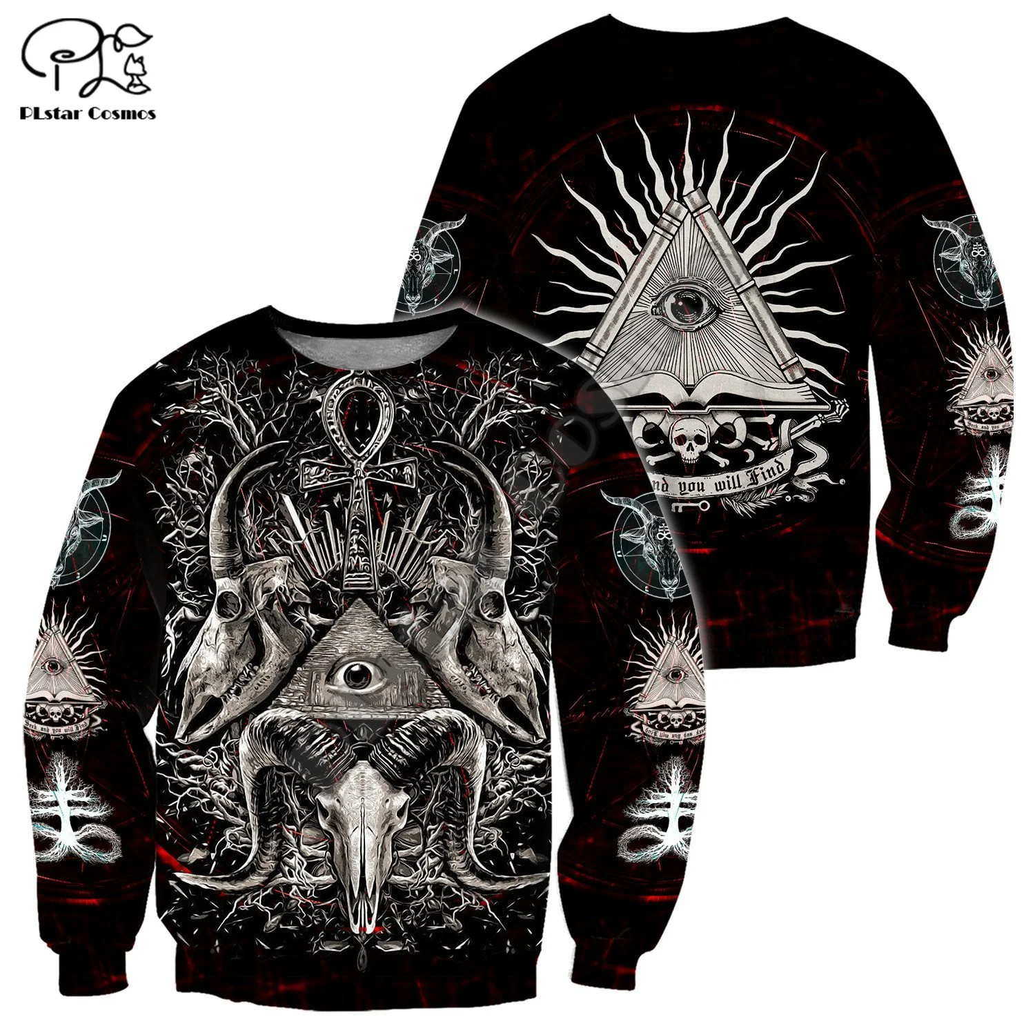 PLstar Cosmos Satan Devil Ghost Gothic Skull Funny Casual Pullover NewFashion Streetwear 3DPrint Men/Women Jacket Zip Hoodies 21