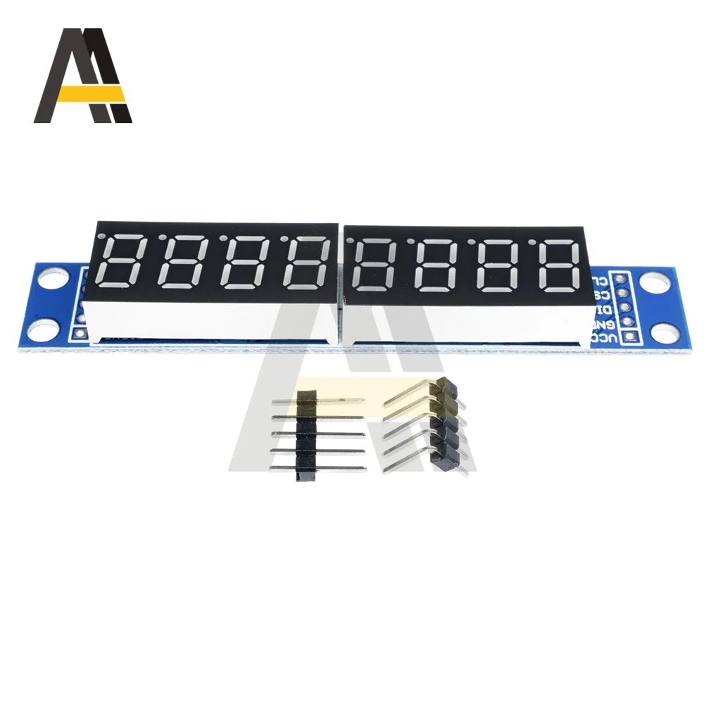 1 pces max7219 led dot matrix 8-bit módulo de controle de exibição de tubo digital 3.3v 5v microcontrolador serial driver 7 segmento