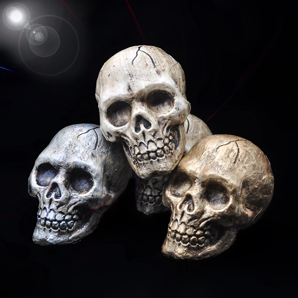 Halloween Skull Decoration High Quality Plastic Skull Model Pendant Statue Sculpture Horror Props Haunted House Party Ornaments