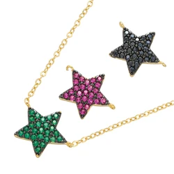 ZHUKOU 2021 NEW black star pendants for women DIY handmade necklace Fashion jewelry accessories supplies wholesale VD868