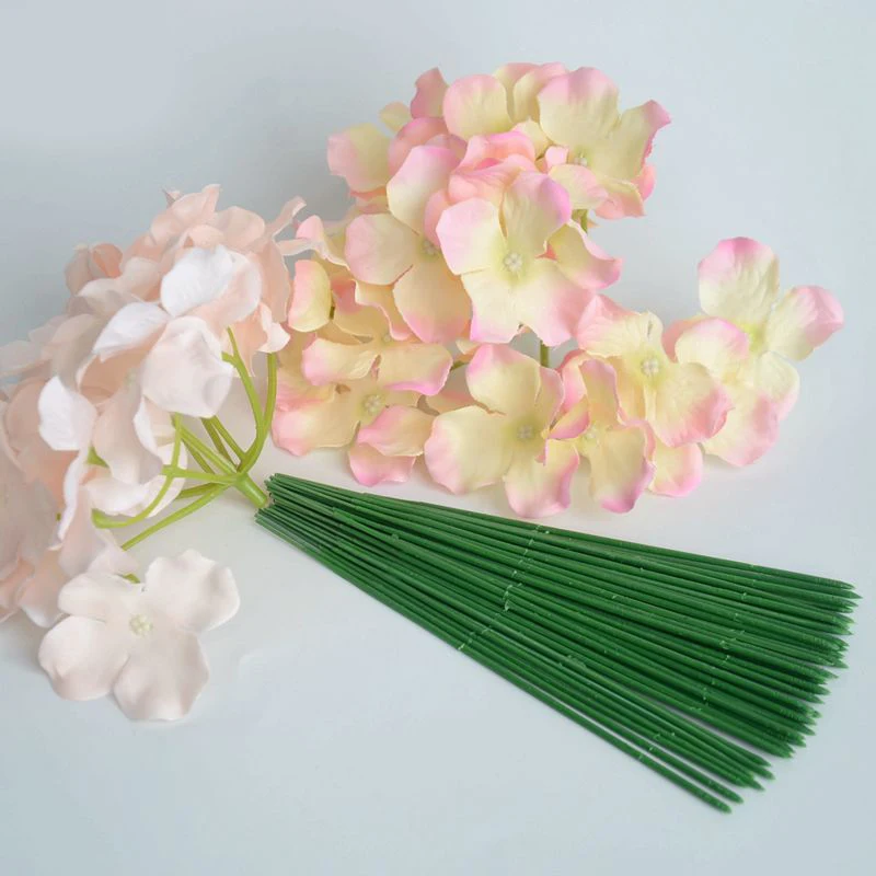 Tallo de flor Artificial hecho a mano, poste de alambre de hierro para álbum de recortes, decoración de flores falsas, Material Floral DIY, 17 cm, 25 cm, 40cm, 10 unidades por lote