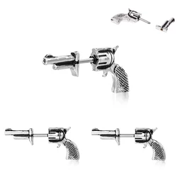 2pcs Retro Revolver Cartilage Earrings Ear Stud Tragus Helix Bar Copper Barbell Oreja Earing Piercing Punk Men Body Jewelry 16G