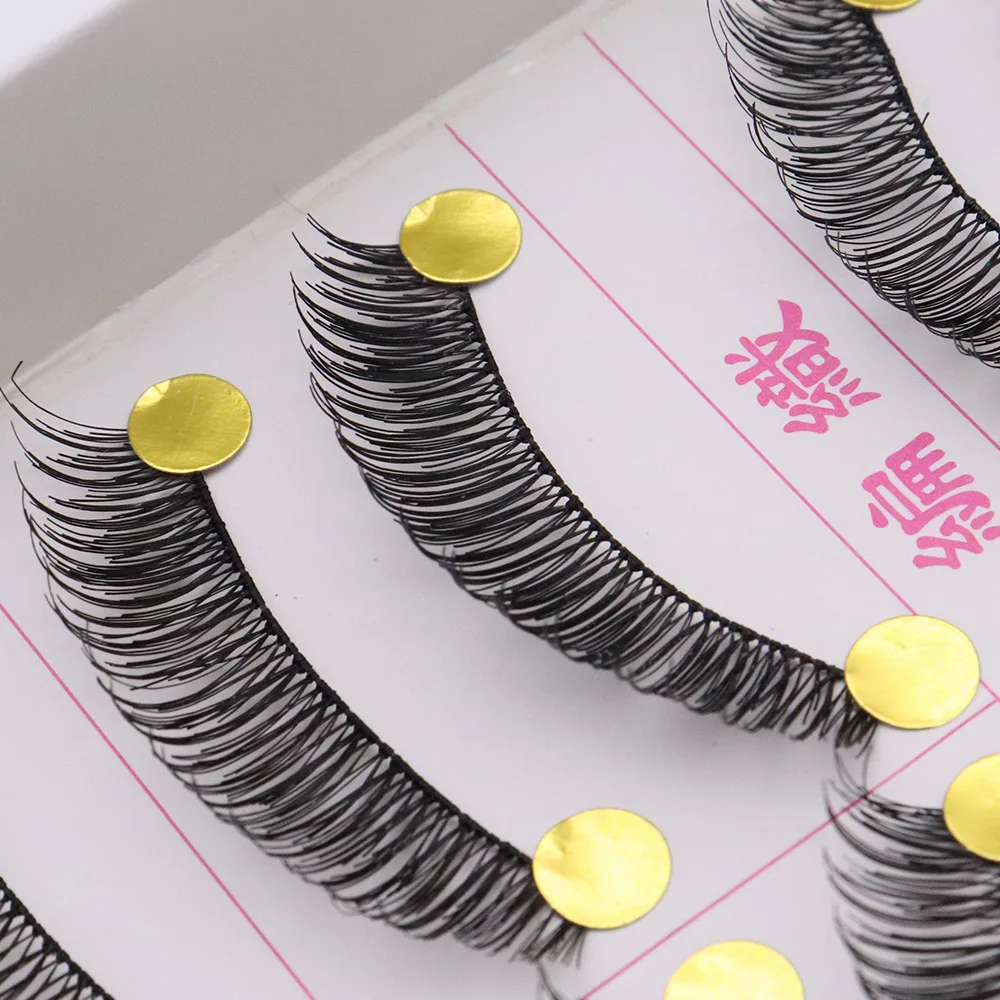 Taiwan 10 Pairs False Eyelashes Cotton Thread Soft Stems Natural Dense Volume Dramatic Eyelashes On Stage Performances