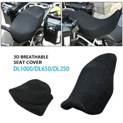 3D Mesh Fabric Seat Cover For Suzuki V-Strom DL1000 DL650 250 Nylon Anti-Slip Saddle Cushion Motorcycle Protecting Seat Cushions