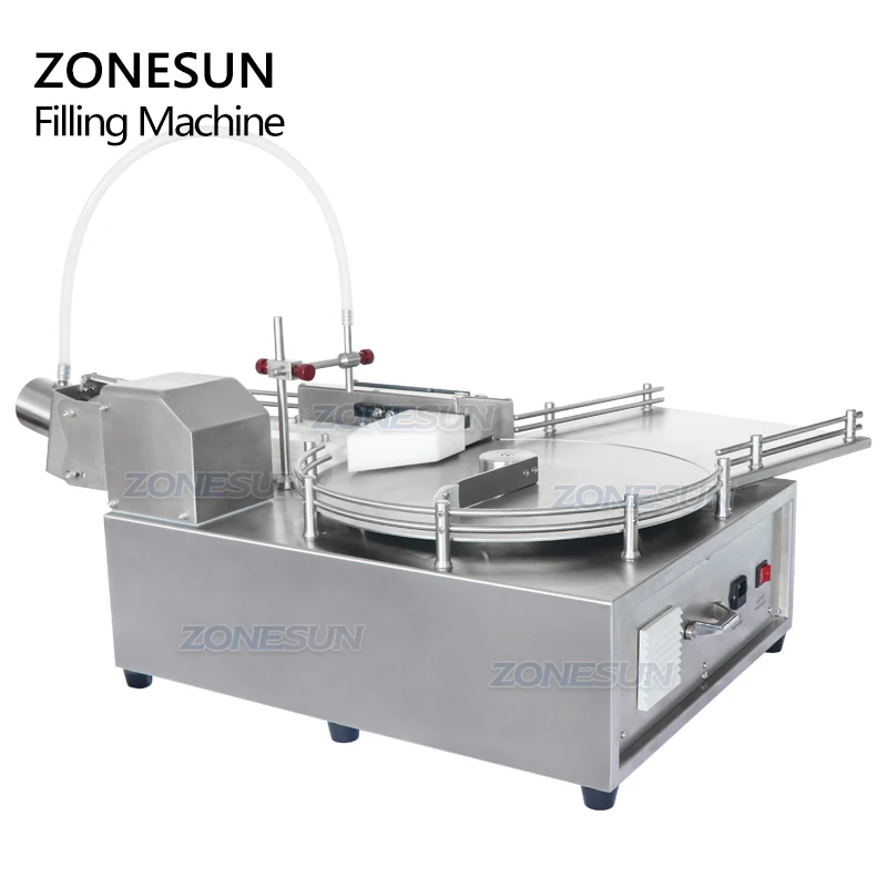 ZONESUN ZS-LPG1 Đầu Đơn Gốm Tỳ Bơm Lọ Thủy Tinh Quận Thương Mại Trung Tâm Tinh Dầu Lỏng Máy Làm Đầy Với Bình Unscrambler