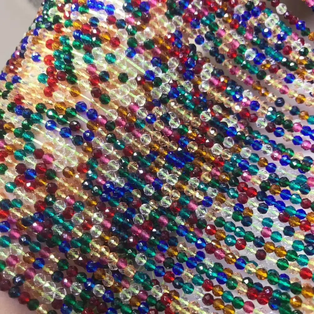 loose beads RED/blue/PURPLE/MULTICOLR spinel quartz round faceted 2/3mm nature for making jewelry necklace 14inch FPPJ wholesale