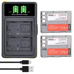 EN-EL3e ENEL3E Battery OR LED Dual Charger with Type C for Nikon D50, D70, D70s, D80, D90, D100, D200, D300, D300S, D700