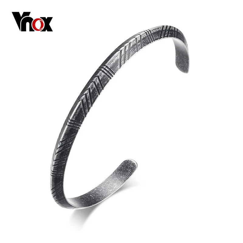 

Vnox Men's Viking Cuff Bracelet Bangle Retro Tone Stainless Steel Pulseira Female Male Street Ceremony Unisex Jewelry