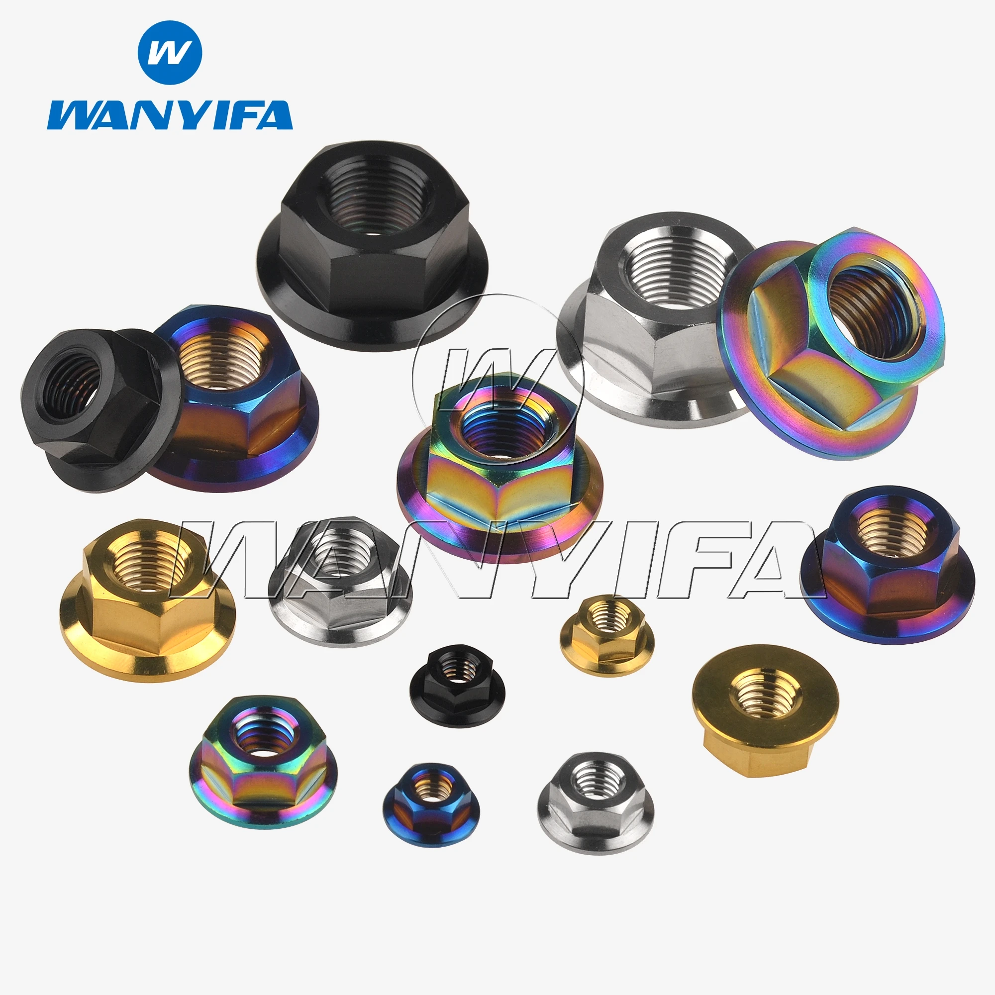 

Wanyifa Titanium Nut M5 M6 M8 M10 M12 M14 M16 Flange Nut Screw Bolt for Motorcycle Bicycle Bike