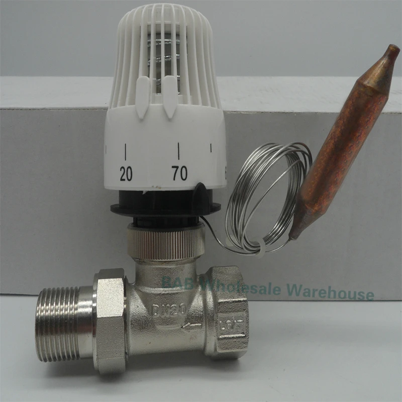 Brass 2 way Straight thermostatic radiator valve for heating system temperature controller valve energy save 30-70degree