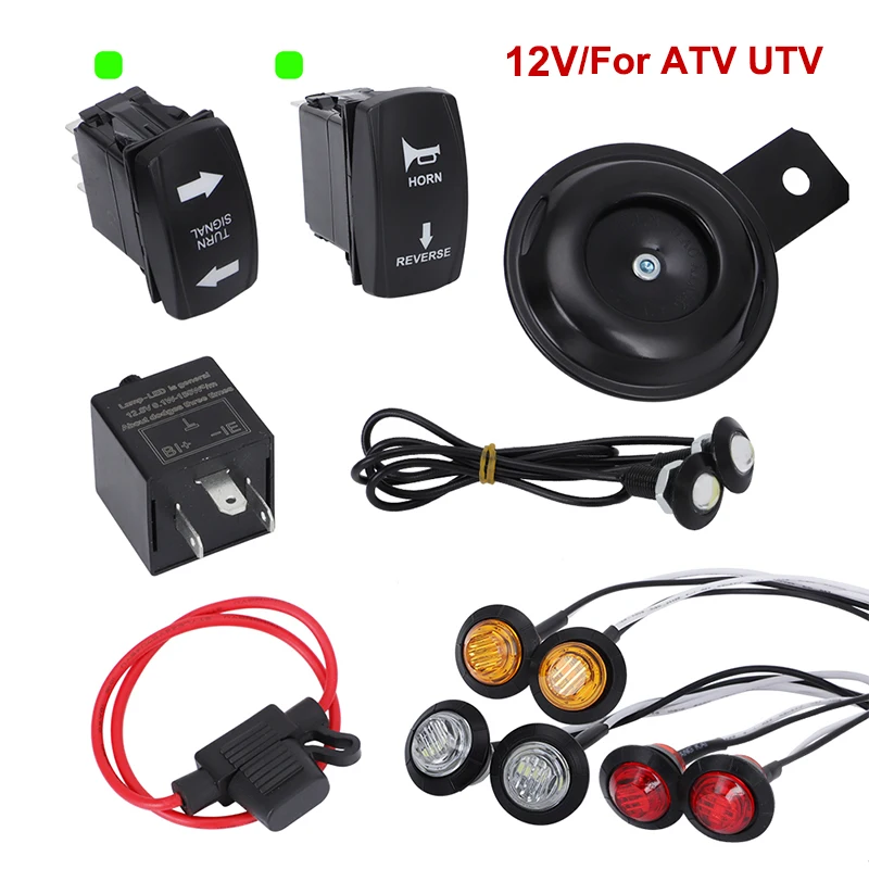 Rocker switch turn signal Street Led Kit with Horn and Reverse Light 12V for Polaris RZR SXS ATV UTV golf cart