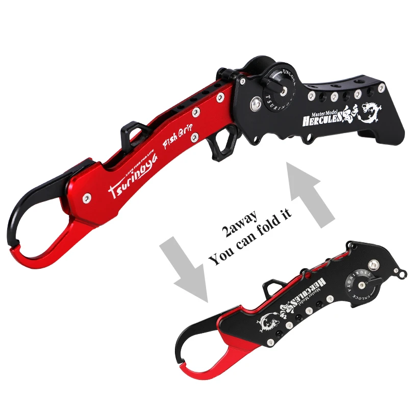 TSURINOYA Fishing Gripper HERCULES Portable Multi-purpose Fish-lip Gripper Foldable Fish Clamp Aluminum Alloy Fish Contoller