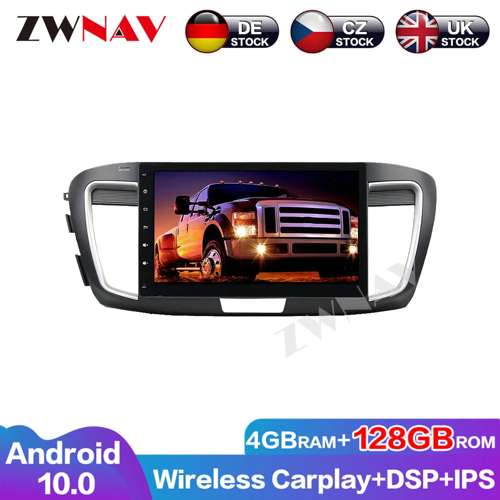 128GB Android 10 With DSP For HONDA ACCORD 9 2013-2015 Car radio video player Multimedia GPS navigation accessories No dvd 2 din