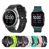 Silicone Watchband For Haylou Solar LS02 LS05 Waterproof Smart Watch Bands Sport Bracelet For Huami Amazfit Pop Pro Wrist Strap